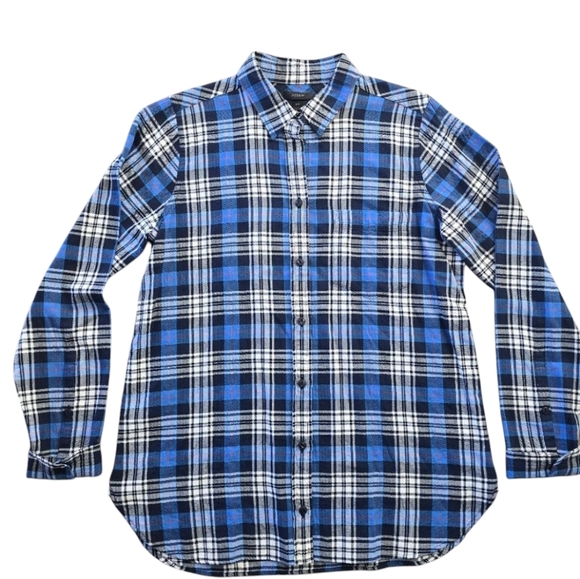J. Crew Boys Button Down Plaid 99%‎ Cotton Shirt Size 6 - Picture 1 of 8